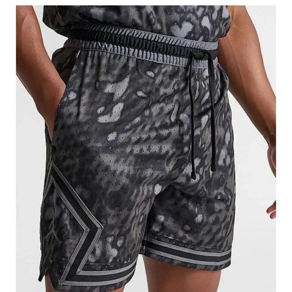 Nike Jordan Shorts Mens Small Black AOP Diamond Pattern Dri Fit FN5862-010